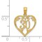 14K Gold 30 in Heart Charm Birthday Sports Pendant Jewerly 19mm x 14mm